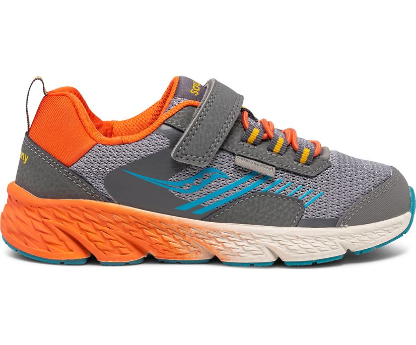 Saucony Wind Shield A/C Kids' Sneakers Grey / Orange / Blue | Canada 783EBCX